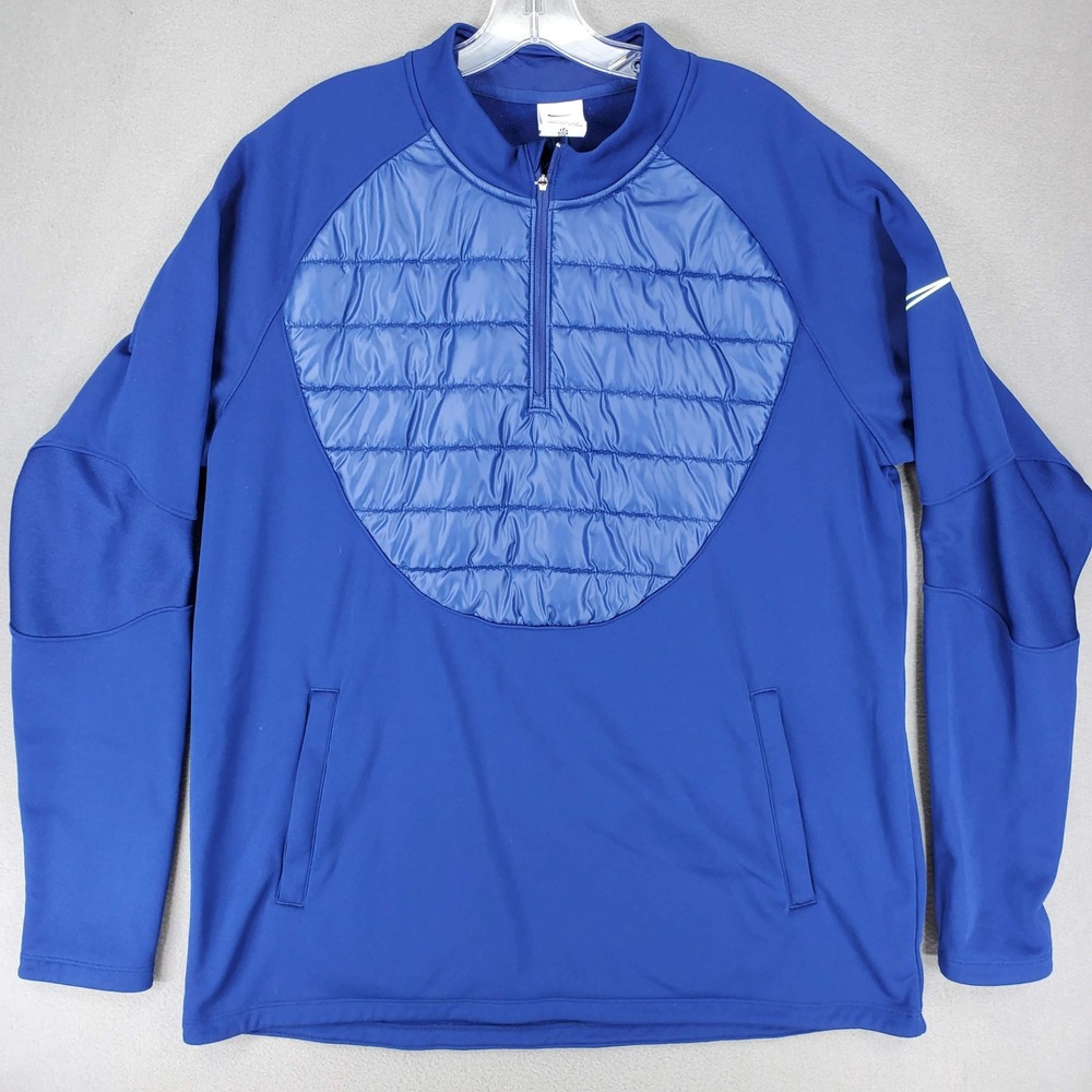 Nike Pullover Mens XL Blue Therma-FIT 1/4 Zip Padded Active Jacket DC9188-492